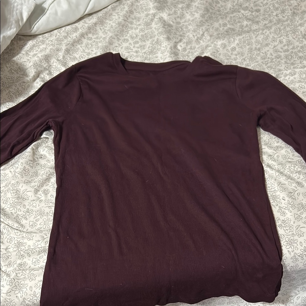 Dark Brown Long Sleeve Top